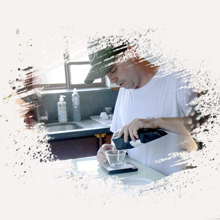 Timo Plötz em uma prova de café